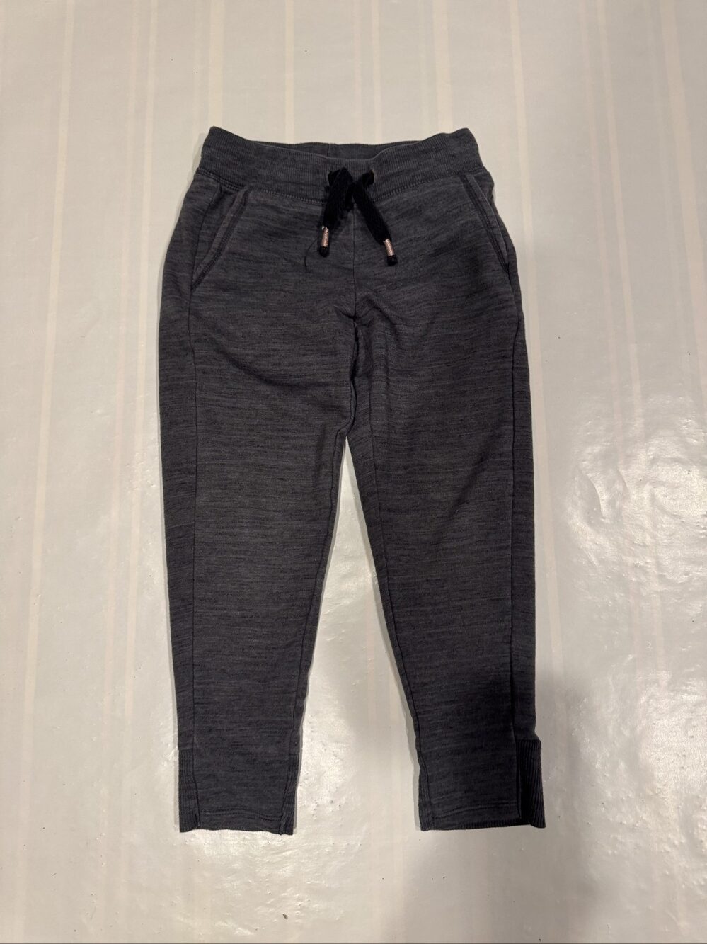 Kid’s Athletic Works Drawstring Jogger Pants – Charcoal Gray – Extra Small (4-5)